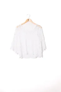 Virkad Topp 2-delad Vit One Size