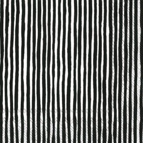 Marimekko Lunchservett Varvunraita White Black 33 x 33 cm