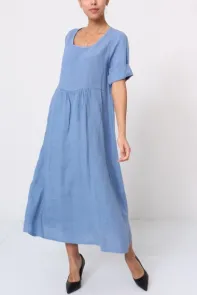 Linneklänning Denim Blå One Size