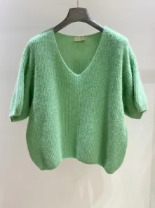 Stickad Tröja Green One Size