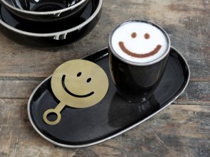 Chic Antique Kaffestencil Smiley Mässing