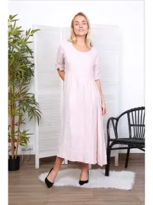 Linneklänning Rosa One Size