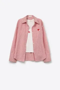 Set med T-shirt och Randig Skjorta Rosa One Size