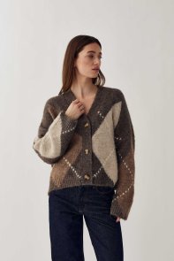Noella N-Laiana Stickad Kofta Ash Brown Mix