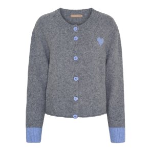 Marta du Chateau MdcCalla Stickad Kofta Grey/Blue