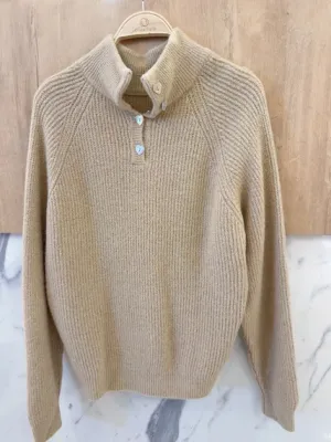 Zoom bild av Vändbar Stickad Tröja Beige One Size