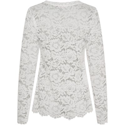 Zoom bild av Marta du Chateau MdcMilley Långärmad Spets-T-shirt White