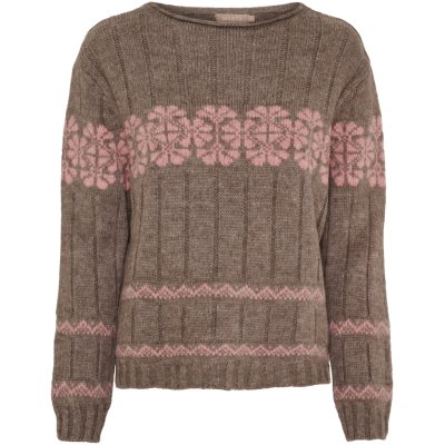 Marta du Chateau MdcBruna Stickad Tröja Fango/Rose One Size