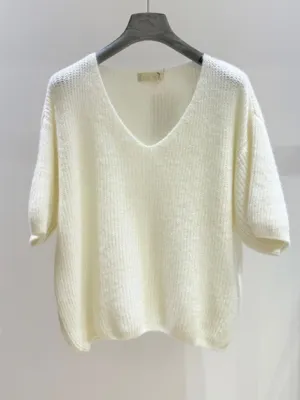 Zoom bild av Stickad Tröja Ecru One Size