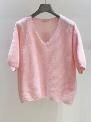 Zoom bild av Stickad Tröja Powder Pink One Size