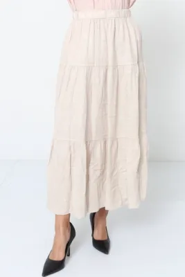 Zoom bild av Linnekjol Beige One Size