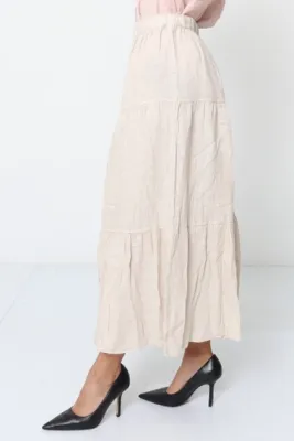 Zoom bild av Linnekjol Beige One Size