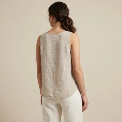 Zoom bild av Ärmlös Topp Beige One Size