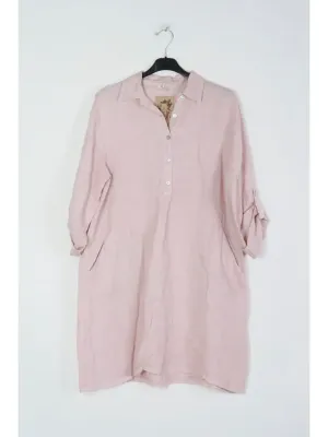 Zoom bild av Kort Linneklänning Rosa One Size