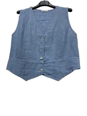Zoom bild av Väst i Linne Denim One Size