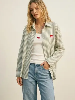 Zoom bild av Set med T-shirt och Randig Skjorta Grön One Size