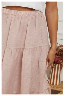 Zoom bild av Linnekjol Rosa One Size