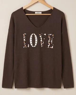 Zoom bild av Tröja Love Choco Leopard One Size