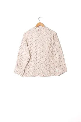 Zoom bild av Jacka i Bomull med Blommönster Ecru One Size