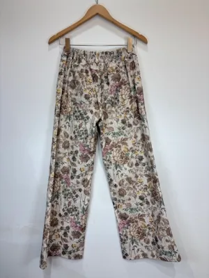 Zoom bild av Raka Blommiga Byxor Beige One Size