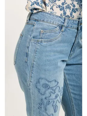Zoom bild av Toxik3 Jeans med Broderade Blommönster
