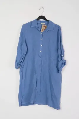 Zoom bild av Kort Linneklänning Denim Blå One Size