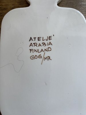 Zoom bild av Arabia Köökki Skärbräda Handmålat Brun