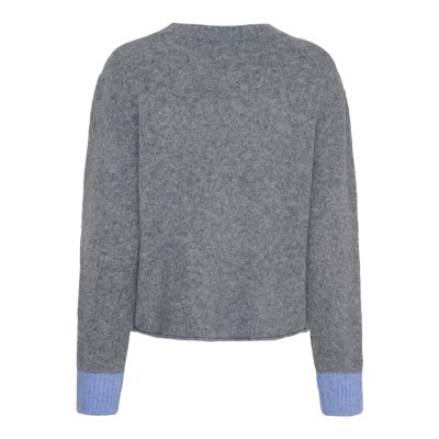 Zoom bild av Marta du Chateau MdcCalla Stickad Kofta Grey/Blue