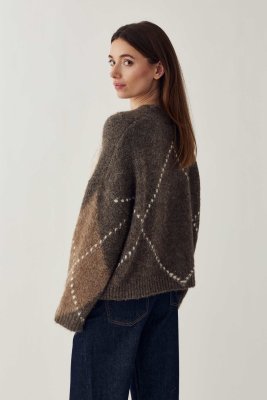 Zoom bild av Noella N-Laiana Stickad Kofta Ash Brown Mix