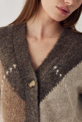 Zoom bild av Noella N-Laiana Stickad Kofta Ash Brown Mix